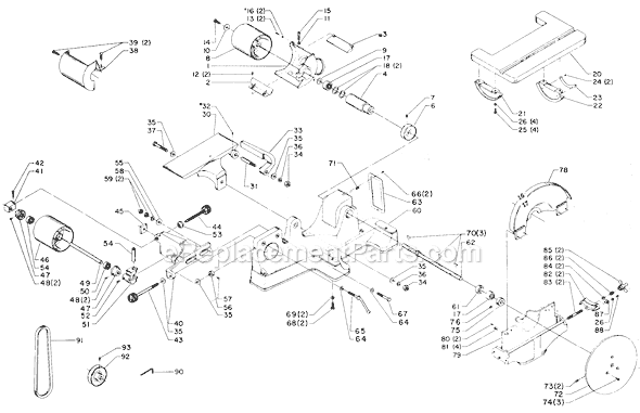 Page A Diagram and Parts List for 31-611 Type 1 Delta Sanding Table