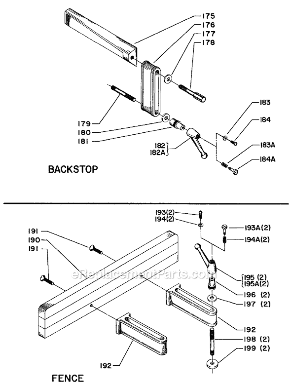 Page C Diagram and Parts List for 31-691 Type 1 Delta Table Saw Accessories