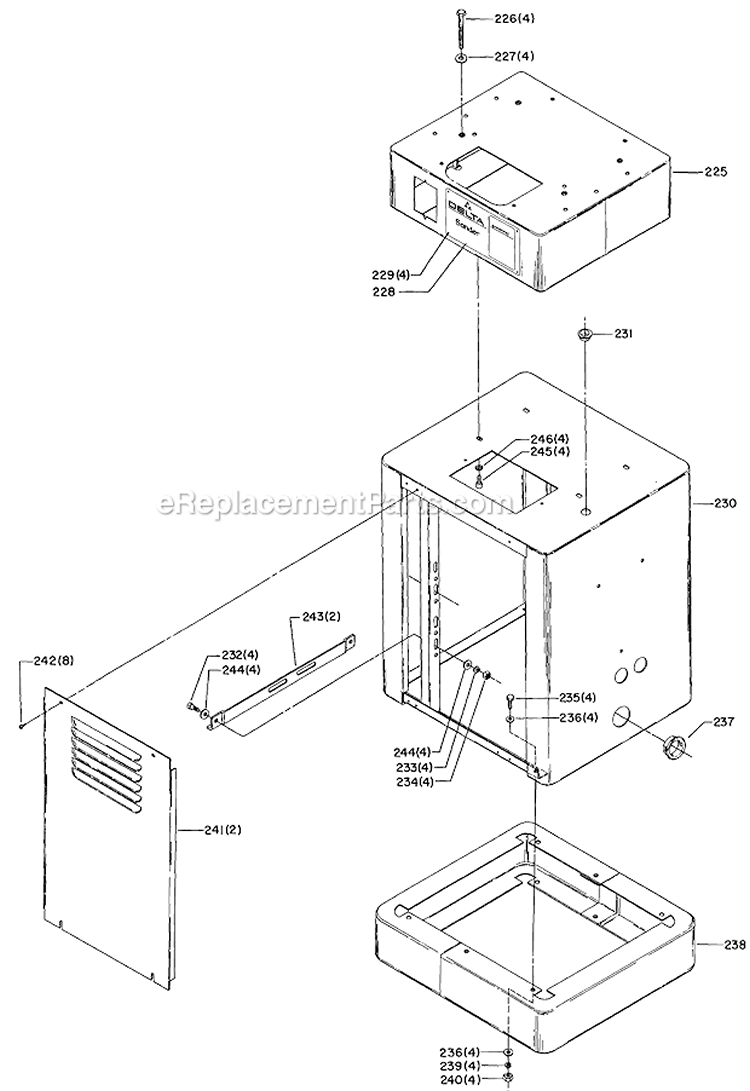 Page C Diagram and Parts List for 31-730  Delta Belt or Drum Sander