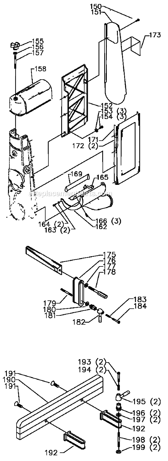 Page B Diagram and Parts List for 31-731C Type 1 Delta Sanding Table