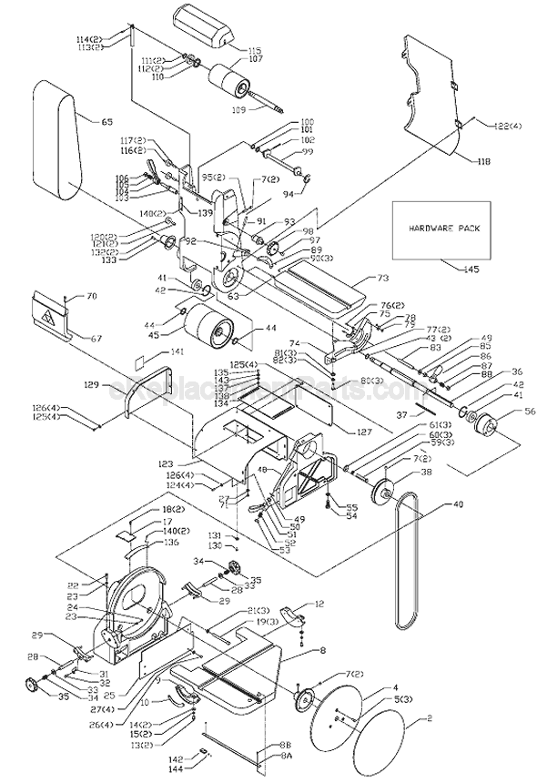 Page A Diagram and Parts List for 31-735A Type 1 Delta Sanding Table