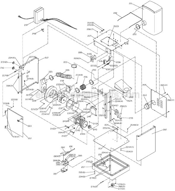 Page B Diagram and Parts List for 31-735A Type 1 Delta Sanding Table
