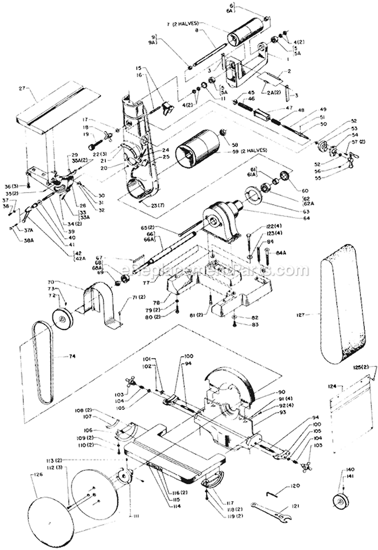 Page A Diagram and Parts List for 31-910 Type 1 Delta Sander Polisher