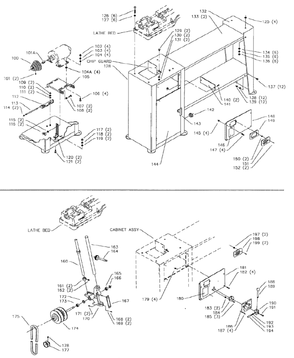 Delta 46-222-Bdk Type-2 Diagram and Parts List for 46-222-BDK Type-2 Delta Lathe