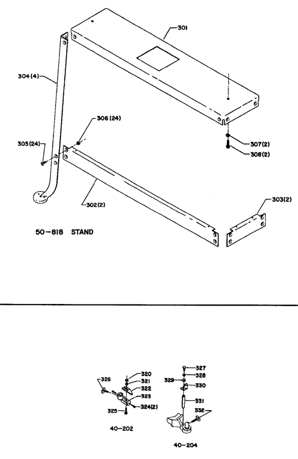 Delta 40-407 Type-1 Diagram and Parts List for 40-407 Type-1 Delta Saw