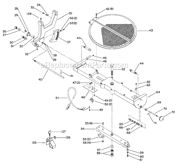 Page A Diagram and Parts List for 33-150 Type 1 S/N 87E69387 and Above Delta Table Saw