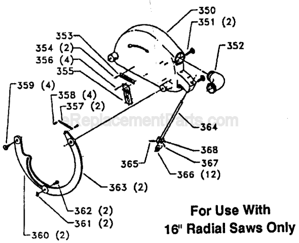Page D Diagram and Parts List for 33-401 Type 1 Delta Chop Saw