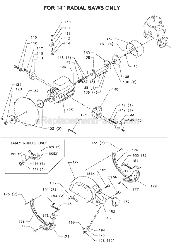 Page B Diagram and Parts List for 33-401 Type 2 Delta Chop Saw