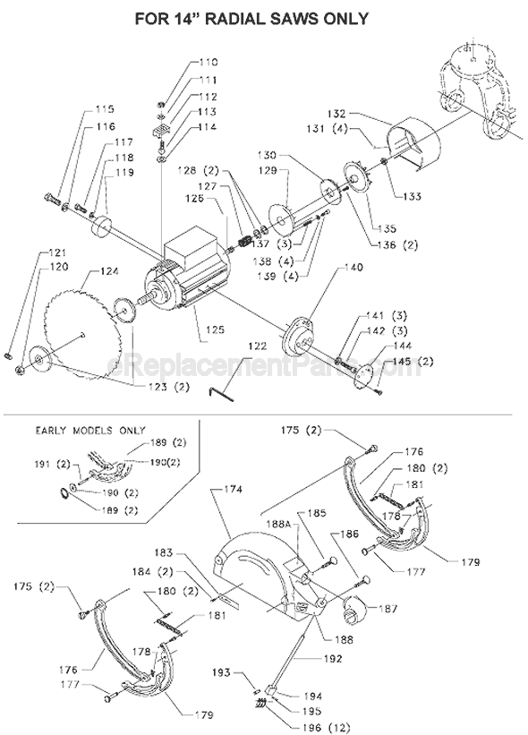 Page B Diagram and Parts List for 33-402 Type 2 Delta Chop Saw