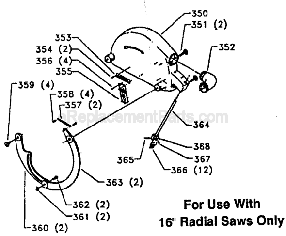 Page D Diagram and Parts List for 33-403 Type 1 Delta Chop Saw