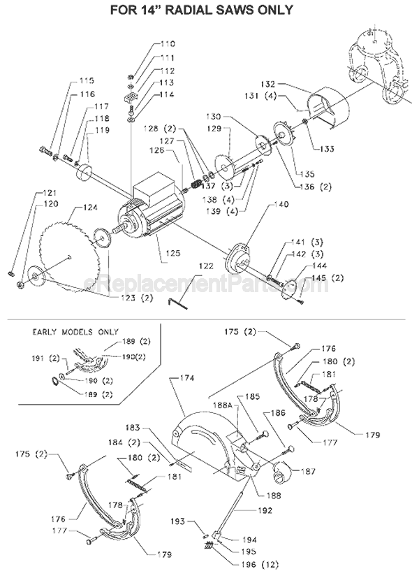 Page B Diagram and Parts List for 33-403 Type 2 Delta Chop Saw