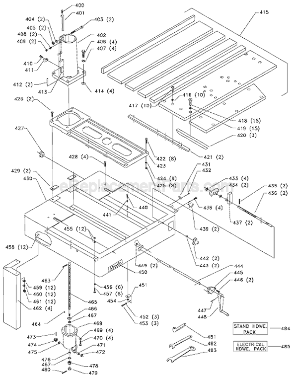 Page C Diagram and Parts List for 33-403 Type 2 Delta Chop Saw