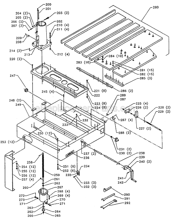 Page B Diagram and Parts List for 33-413 Type 1 Delta Chop Saw