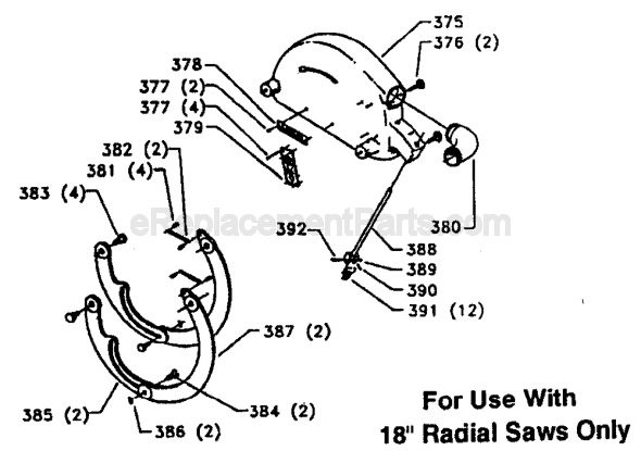 Page E Diagram and Parts List for 33-413 Type 1 Delta Chop Saw