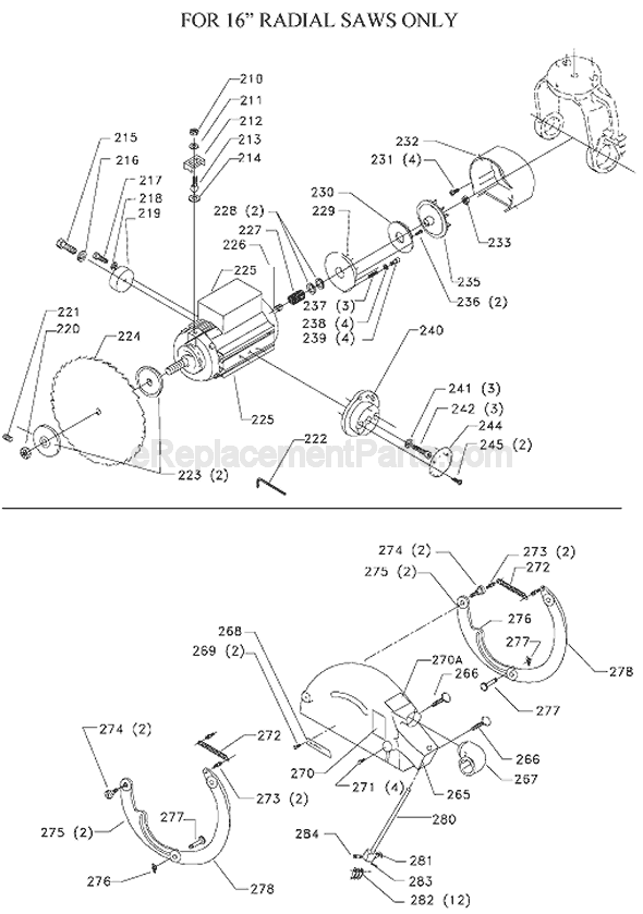 Page B Diagram and Parts List for 33-413 Type 2 Delta Chop Saw