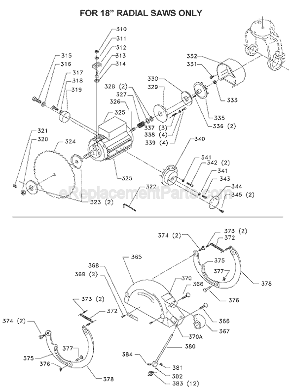 Page B Diagram and Parts List for 33-420 Type 2 Delta Chop Saw