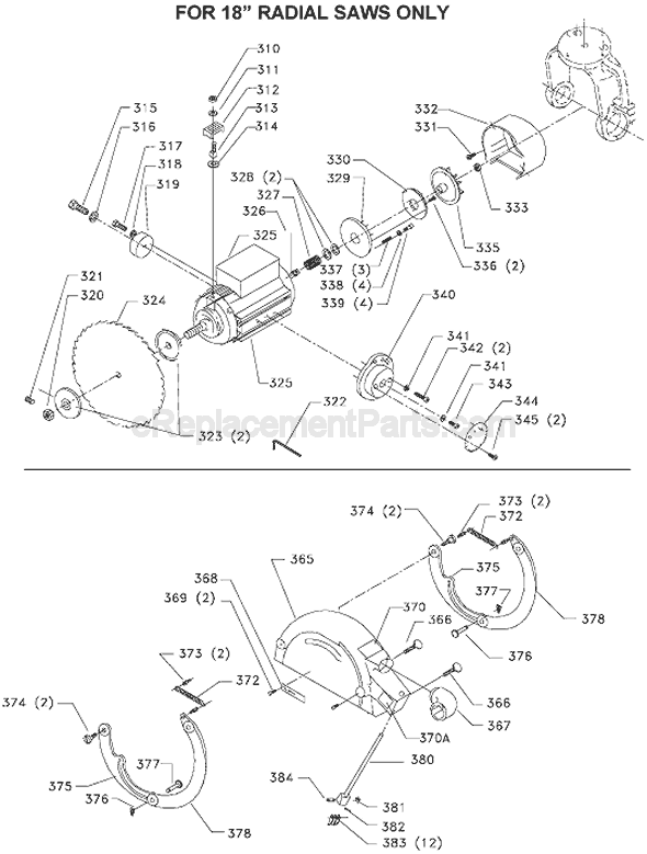 Page B Diagram and Parts List for 33-421 Type 2 Delta Chop Saw