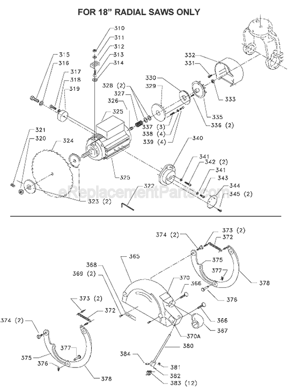 Page B Diagram and Parts List for 33-422 Type 2 Delta Chop Saw