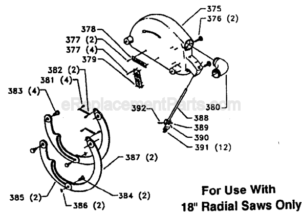 Page E Diagram and Parts List for 33-423 Type 2 Delta Chop Saw