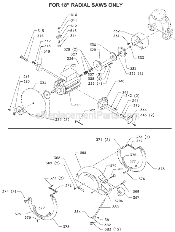 Page B Diagram and Parts List for 33-423 Type 3 Delta Chop Saw