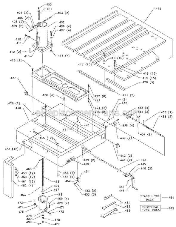Page C Diagram and Parts List for 33-423 Type 3 Delta Chop Saw
