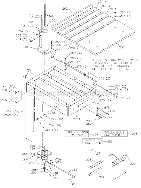 Page C Diagram and Parts List for 33-892 Type 1 Delta Chop Saw