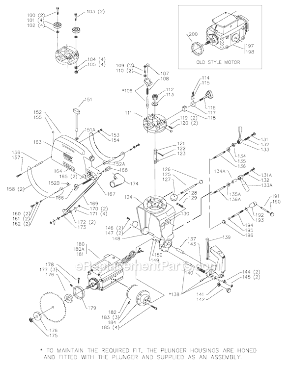 Page B Diagram and Parts List for 33-894 Type 1 Delta Chop Saw