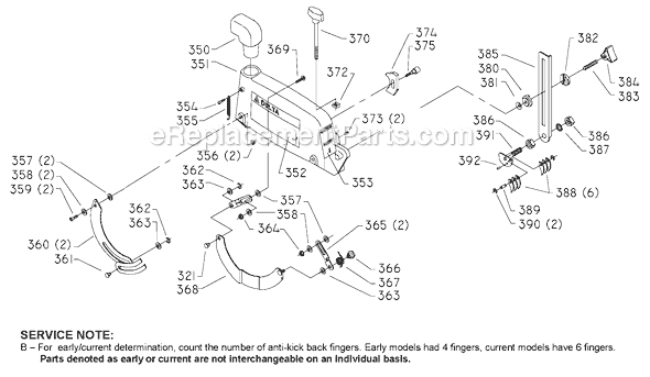 Page C Diagram and Parts List for 33-990 Type 1 Delta Chop Saw