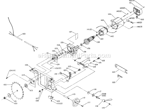 Page B Diagram and Parts List for 34-330 Type S/N 89H70050 Delta Table Saw