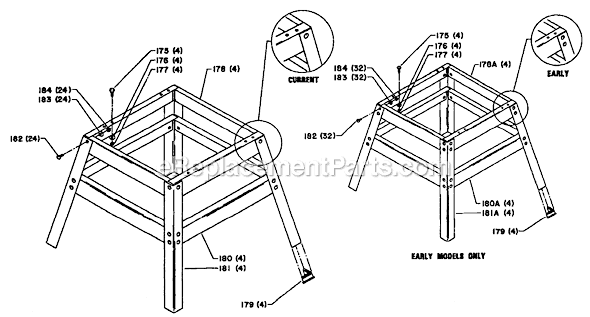 Page C Diagram and Parts List for 34-330 Type S/N 89H70051 Delta Table Saw