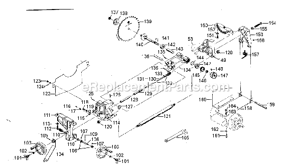 Page B Diagram and Parts List for 34-341 Type 1 Delta Table Saw