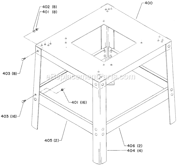 Page C Diagram and Parts List for 34-400 Type 1 Delta Table Saw