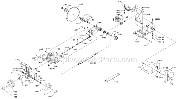 Page B Diagram and Parts List for 34-410 Type 1 Delta Table Saw
