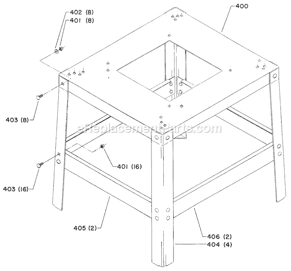 Page C Diagram and Parts List for 34-429 Type 1 Delta Table Saw