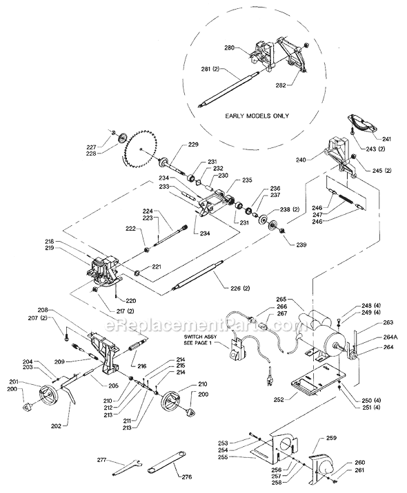 Page B Diagram and Parts List for 34-444 Type 4 Delta Table Saw