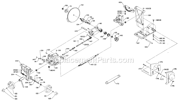Page B Diagram and Parts List for 34-445 Type 1 Delta Table Saw