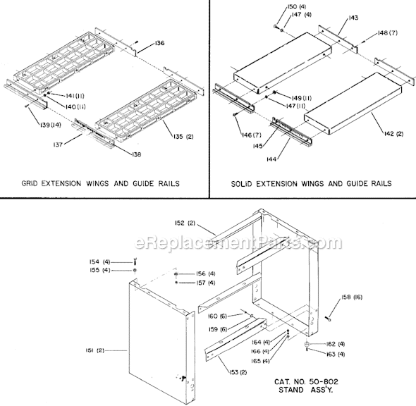 Page B Diagram and Parts List for 34-570 Type 1 Delta Table Saw
