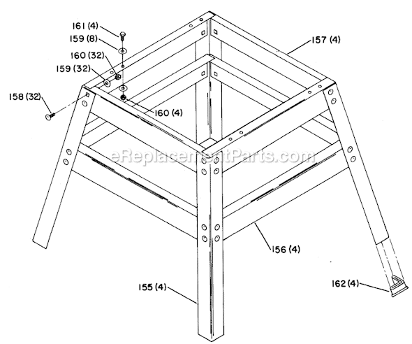 Page B Diagram and Parts List for 34-710 Type 1 Delta Table Saw