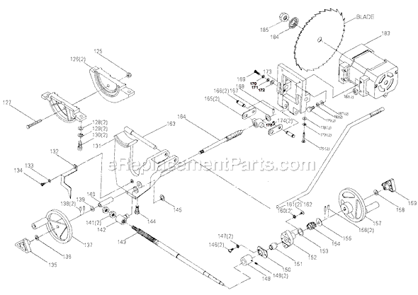 Page B Diagram and Parts List for 34-740 Type 1 Delta Table Saw