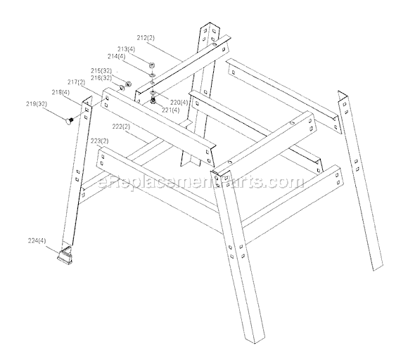 Page C Diagram and Parts List for 34-740 Type 1 Delta Table Saw