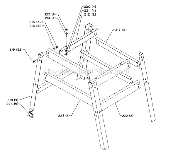 Page C Diagram and Parts List for 34-740 Type 2 Delta Table Saw
