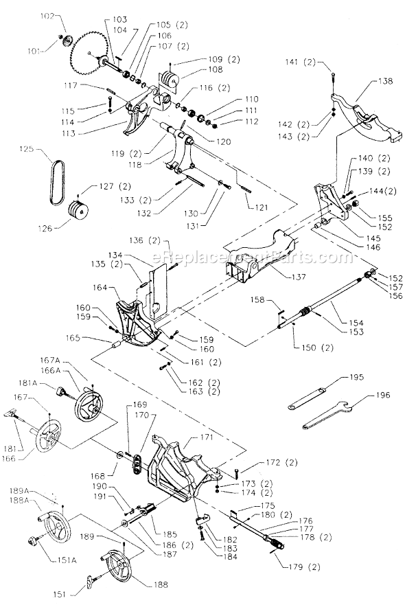 Page B Diagram and Parts List for 34-763 Type 4 Delta Table Saw