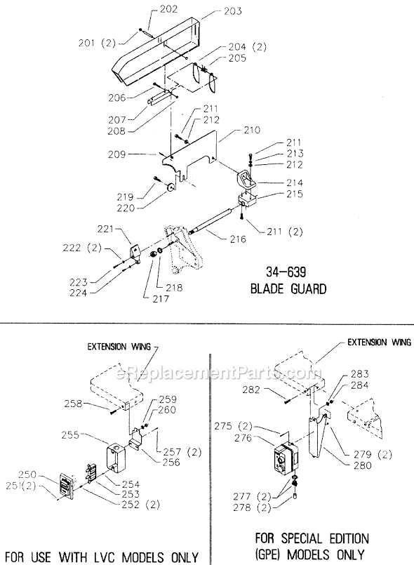 Page C Diagram and Parts List for 34-763 Type 4 Delta Table Saw