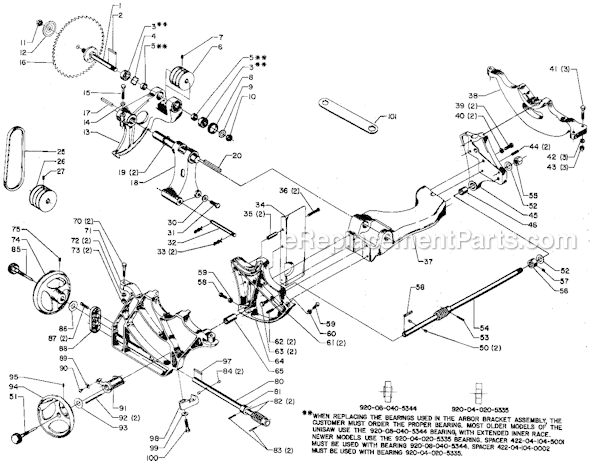 Page A Diagram and Parts List for 34-765 Type 1 Delta Table Saw