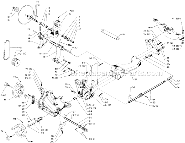 Page A Diagram and Parts List for 34-765 Type 2 Delta Table Saw