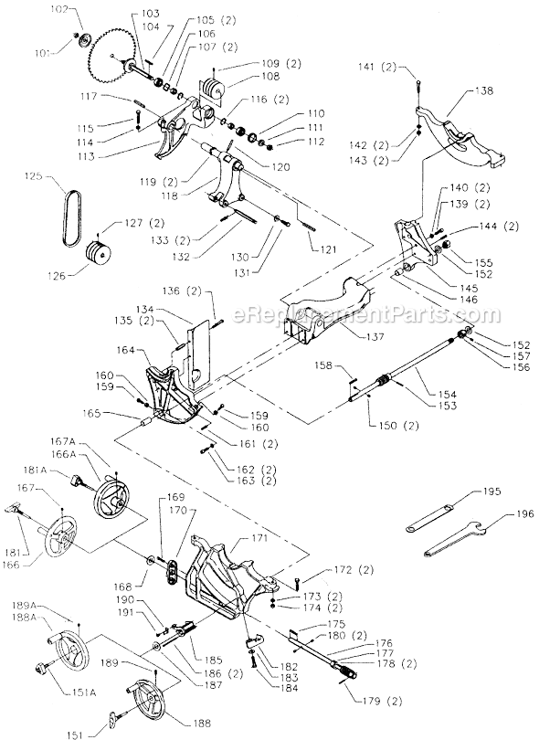 Page B Diagram and Parts List for 34-765 Type 4 Delta Table Saw