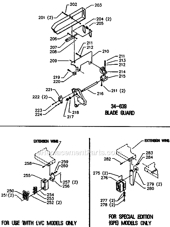 Page C Diagram and Parts List for 34-765 Type 4 Delta Table Saw