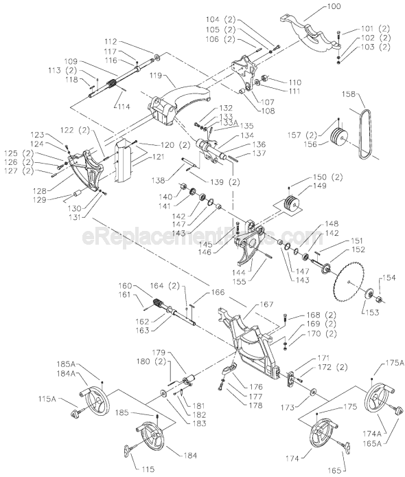 Page B Diagram and Parts List for 34-778L Type 2 Delta Table Saw