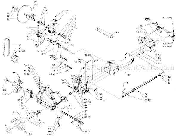 Page A Diagram and Parts List for 34-781 Type 2 Delta Table Saw