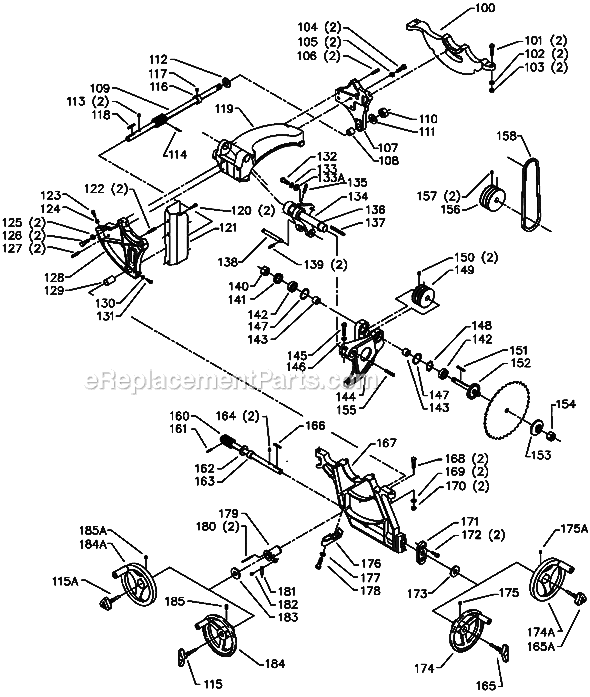 Page B Diagram and Parts List for 34-782L Type 2 Delta Table Saw
